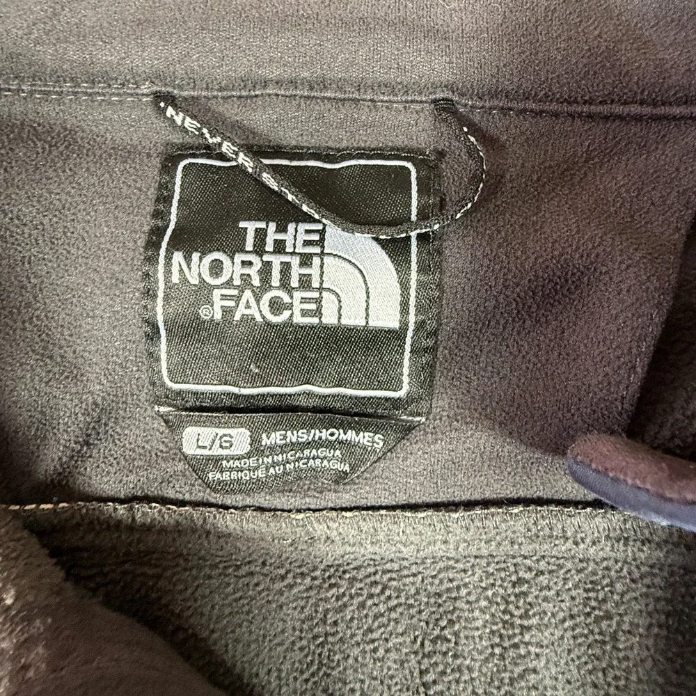 The North Face Softshell Jacket Men Large Navy Blue Fleece Lined Full Zip